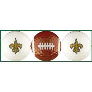   Saints Golf Balls 3 Piece Gift Set with NFL Football Team Logos