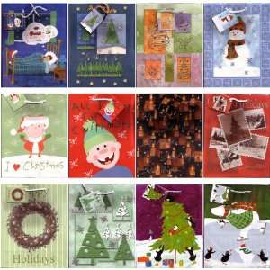 12 Pcs Christmas Giftbag (Medium) with Free Christmas Printed Tissue 