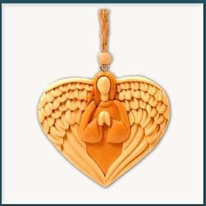    Hawaiian Wood Christmas Ornament Angel Heart