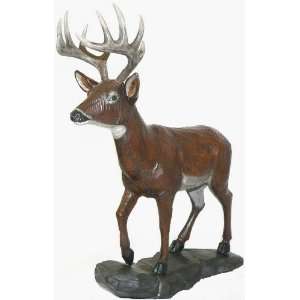  Whitetail Deer Wood Sculpture