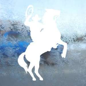  Western Cowboy White Decal Horse And Rider Window White 