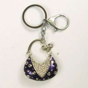  Gucci Purple Crystals Handbag Keychain
