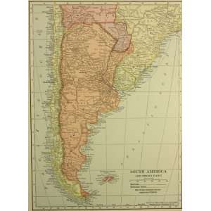  Hammond map of Southern South America (1904) Office 