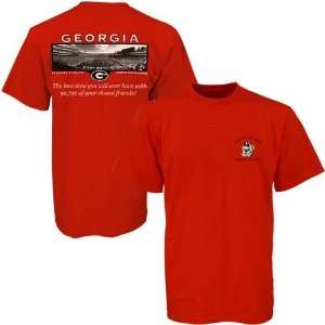   NCAA Georgia Bulldogs Red Friends Stadium T shirt
