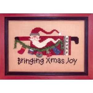 Bringing Xmas Joy (Santa in cross stitch) Arts, Crafts 