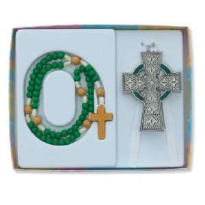 Crib Cross Rosary Set Irish Celtic Claddagh St. Patron Saint Catholic 