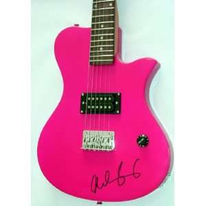 Miley Cyrus Autographed Signed Pink Guitar Hannah Montana