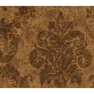   Damask ChocolateWallpaper by Warner in Quintessential (Double Roll