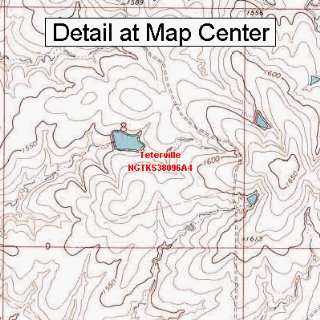   Topographic Quadrangle Map   Teterville, Kansas (Folded/Waterproof