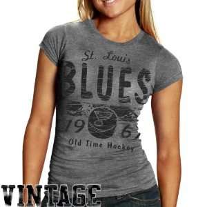 Old Time Hockey St. Louis Blues Ladies Melino Tri Blend T Shirt   Ash