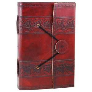  Flower Patterned Leather Blank Book 
