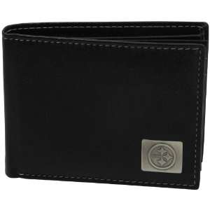  Pittsburgh Steelers Leather Bifold Wallet With Metal Logo 