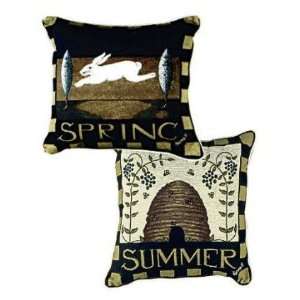  Spring & Summer Two Sided Folk Art Accent Throw Pillow 17 