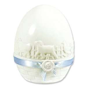   to Cherish Country White Ceramic Nest Egg Bank   Blue Toys & Games