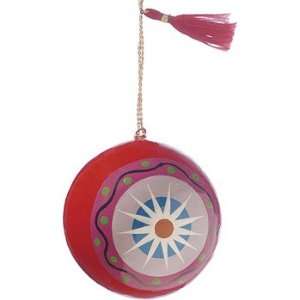   with White Star Painted Paper Mache Ornament   2 inch