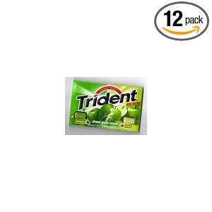 Trident Fusion Green Apple Sugarless Gum, 60 count Bottle (Pack of 12 