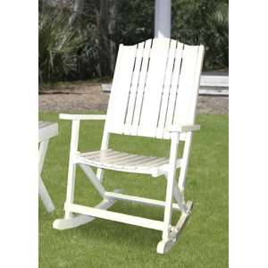   White Cambridge Folding Outdoor Rocking Chair Patio, Lawn & Garden