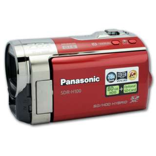 Panasonic SDR H100 Standard Definition Camcorder   Red 885170040571 