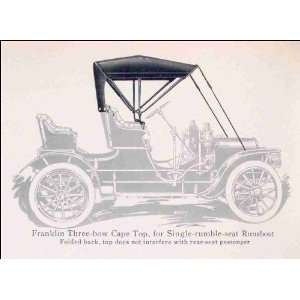   top, for single rumble seat Runabout 1909 