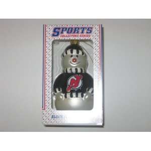  NEW JERSEY DEVILS 6 tall and 3 wide Blown Glass Snowman 