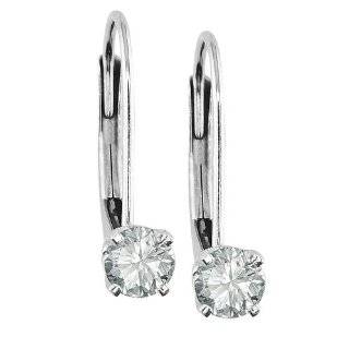   Fixed Leverback Diamond Earrings (.37 cttw, J K Color, I2 I3 Clarity