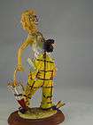 WOOD BASE CLOWN HOBO WITH UMBRELLA FIGURINE VINTAGE COLLECTIBLE G 