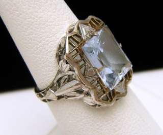 Art Deco Sterling Ring Faux Alexandrite Color Change  