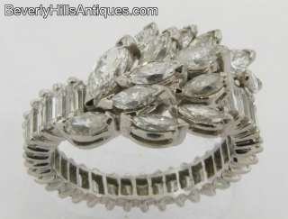 Exquisite Vintage 3 Plus Carats Diamonds Platinum Designer Ring  