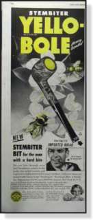 1949 Yello Bole bees on flowers briar pipe vintage AD  