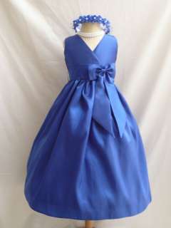 NEW ROYAL BLUE FORMAL CHURCH FLOWER GIRL DRESS 1   14  