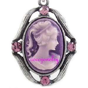 Purple Cameo Necklace n727 