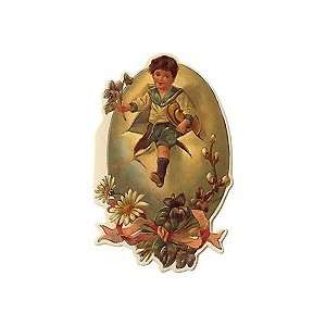  Victorian Boy and Egg Vintage Easter Card