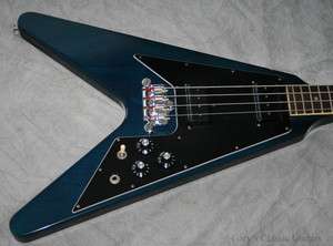 1982 Gibson Flying V Bass Original Made in USA See Thru Blue  