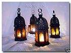 Amber Glass Petite Moroccan Candle Lanterns NEW Lantern Set
