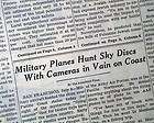 1947 UFO CRAZE Flying Saucers Sightings ALIENS ? Roswell NM ? U.S. Old 