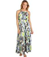 Tbags Los Angeles   Five Tiered Halter Long Dress