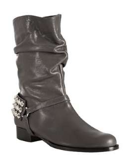 Be&D dark grey studded leather Memphis boots  