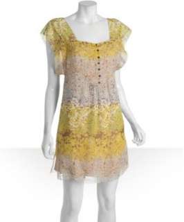 Diane Von Furstenberg yellow floral paisley silk Sheila dress 