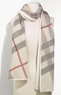 Burberry Reversible Check Print Cashmere & Wool Scarf  