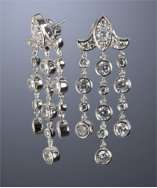 Jardin silver and cz fringe drop earrings style# 316955401