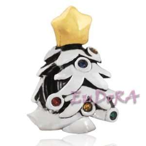  Plated Pandora Style European Bead #404 Christmas Tree Fits Pandora 