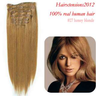 26 inch clip in human hair extensions real human hair straight hair 