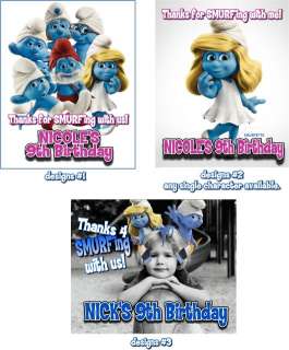 The Smurf Movie Birthday Party Invitations and Favors  