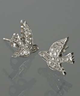 Savitt Diamonds white gold pavé bird stud earrings   up to 70 