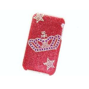  New Red Princess Crown Silver Full Diamond Apple Iphone 3g 