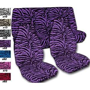 Complete set of Purple Zebra seat covers for a 2011 Chevy Camaro 