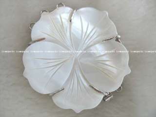    45mm gp base inlay white flower shell Jewelry Clasp 3 String