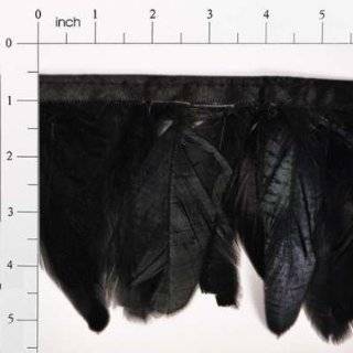  Ostrich Feather Trim   Black   6in 1 Yard Arts, Crafts 