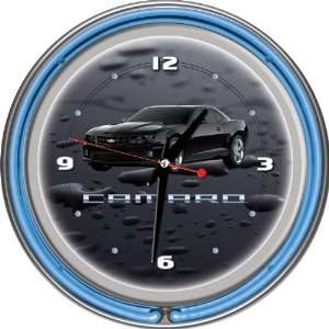  Black Camaro 14 Inch Neon Clock Patio, Lawn & Garden
