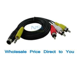 5mm Audio Jack +4 Pin S video to 3 RCA AV TV PC Cable  